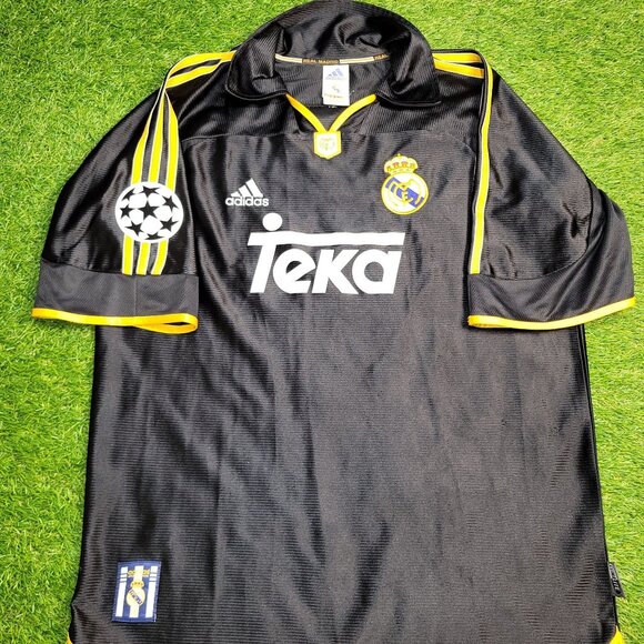 Redondo Real Madrid Black Away UEFA FINAL 1999 2000 Soccer Jersey M SKU# 627113 - Picture 2 of 10